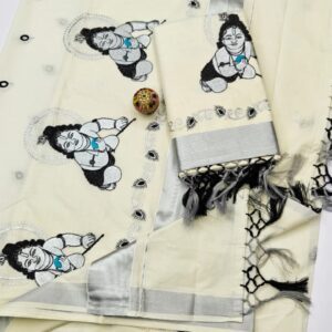 Dhwani-012- embroidered kerala  saree