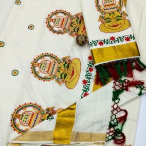 Dhwani-007- embroidered kerala  saree