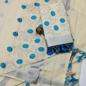 Dhwani-009- embroidered kerala  saree