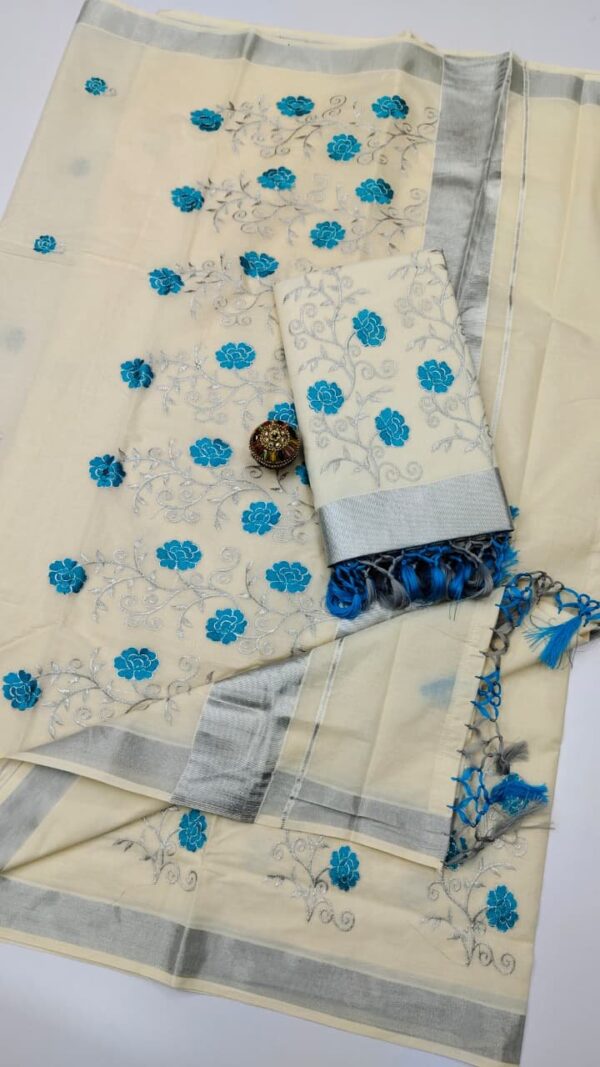 Dhwani-009- embroidered kerala  saree