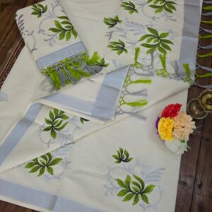 Dhwani-005- embroidered kerala  saree