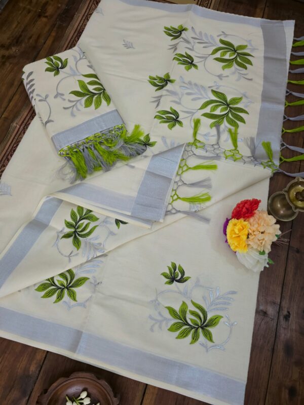 Dhwani-005- embroidered kerala  saree