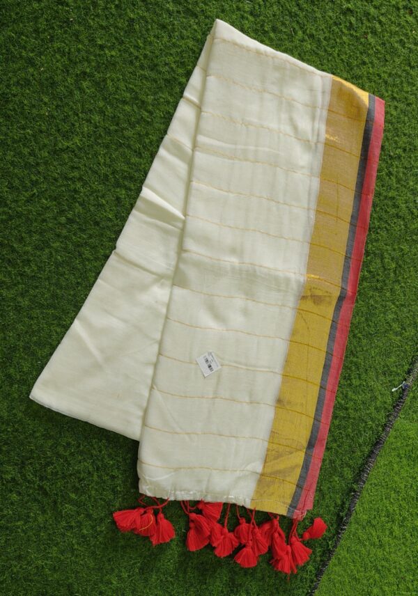 2026/07/1001328223-scaled.jpg Rudra005- 120 Thread Count Mul Cotton Saree with Traditional Gold Kasavu Border