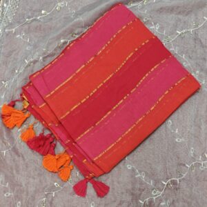 Rudra004- 120 Thread Count Mul Cotton Saree with Traditional Gold Kasavu Border