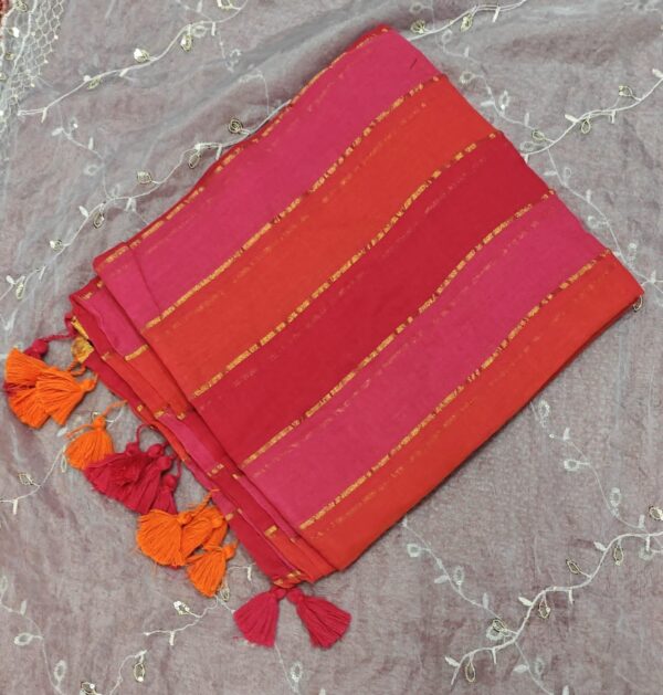 2026/07/1001328226.jpg Rudra004- 120 Thread Count Mul Cotton Saree with Traditional Gold Kasavu Border