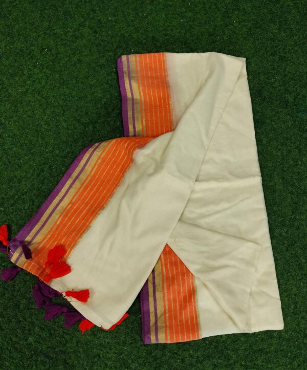 2026/07/1001328227-scaled.jpg Rudra001 - 120 Thread Count Mul Cotton Saree with Traditional Gold Kasavu Border