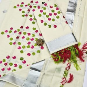 Dhwani-014- embroidered kerala  saree