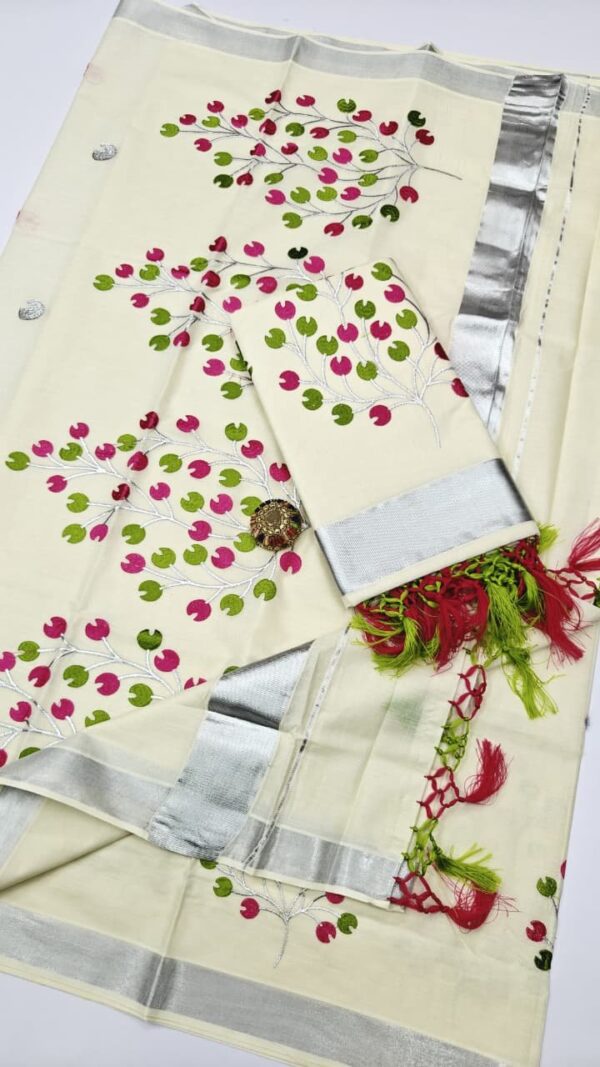 Dhwani-014- embroidered kerala  saree