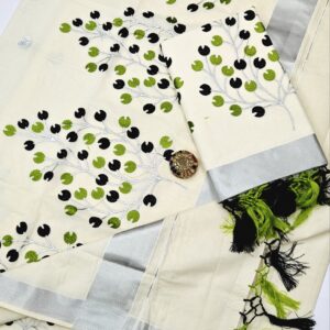 Dhwani-011- embroidered kerala  saree