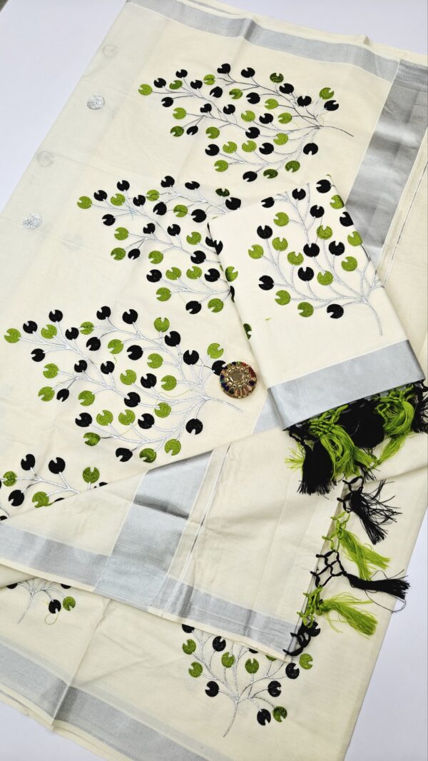 Dhwani-011- embroidered kerala  saree