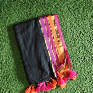 Rudra006- 120 Thread Count Mul Cotton Saree with Traditional Gold Kasavu Border