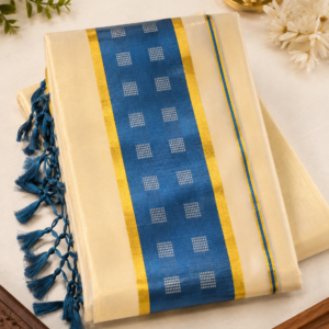 ATHAM - 06 : Traditional Kerala Kasavu Set Mundu with Grand Golden Woven Design | Premium Onam Collection