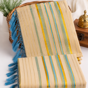ATHAM - 01: Traditional Kerala Kasavu Set Mundu with Grand Golden Woven Design | Premium Onam Collection