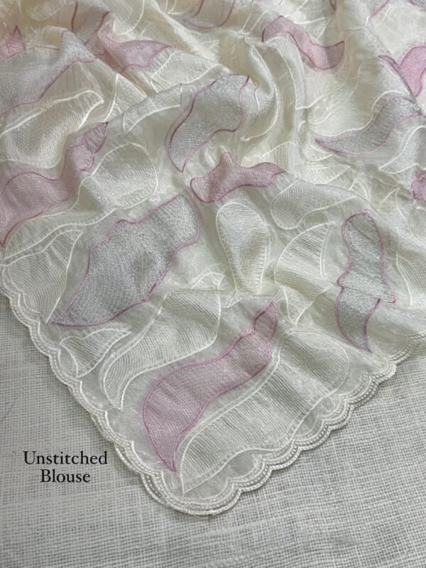 Sukha 001- chandi silk Organza Saree with Embroidery