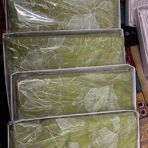 Srina-001- green soft  Organza Saree with turkish style Embroidery