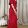 Shubh - red fendi silk hand work saree