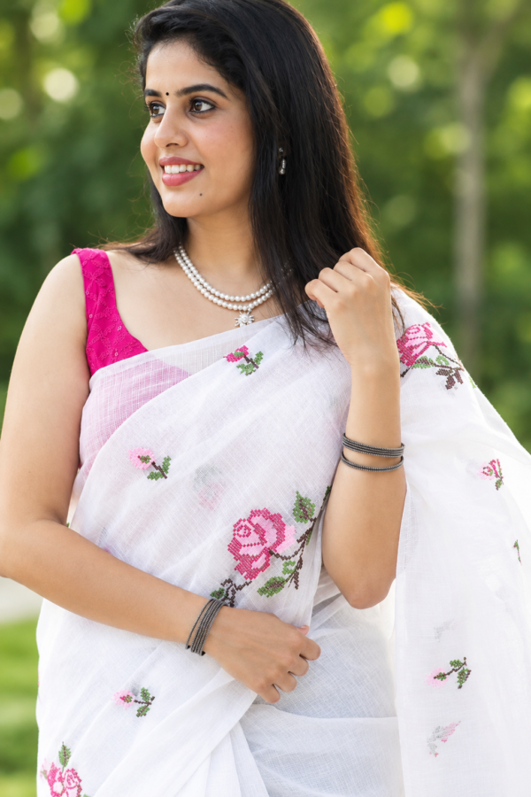 thripa- kota doria saree with Cross stitch