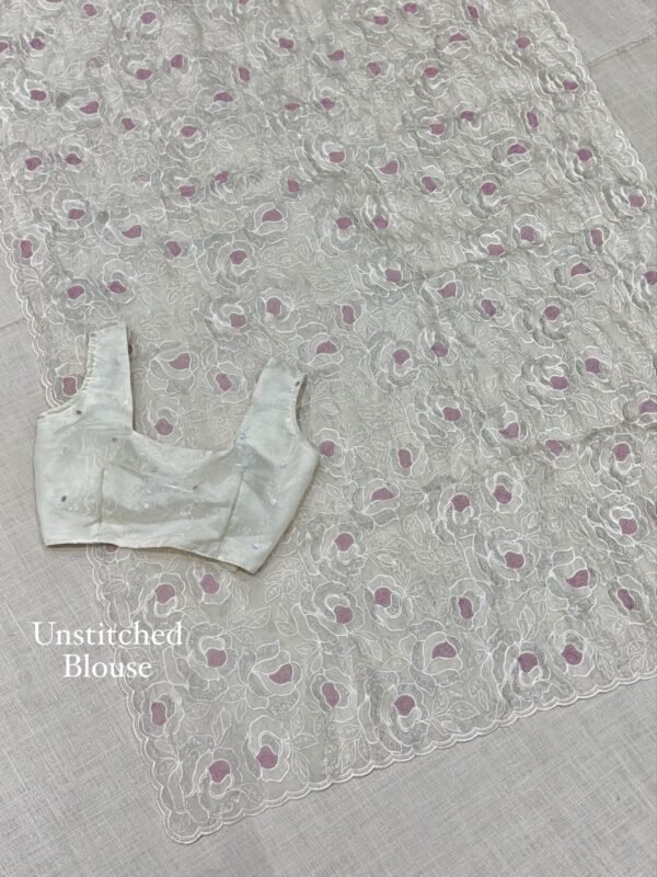 Sarga 001- chandi silk Organza Saree with Embroidery