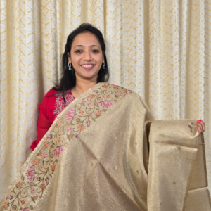 leya- kota golden tissue saree with beautiful embroidery