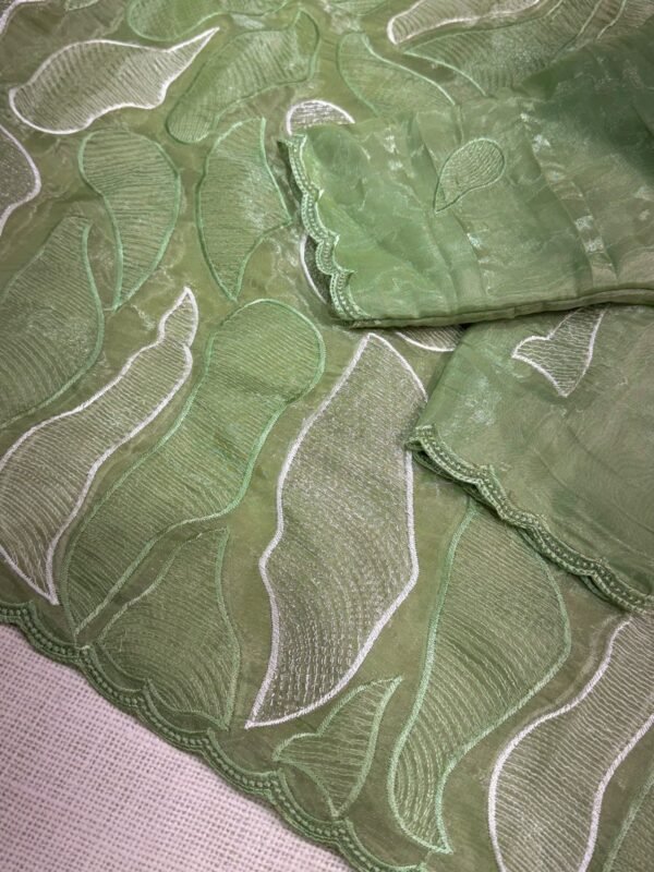 Sukha 002- chandi silk Organza Saree with Embroidery