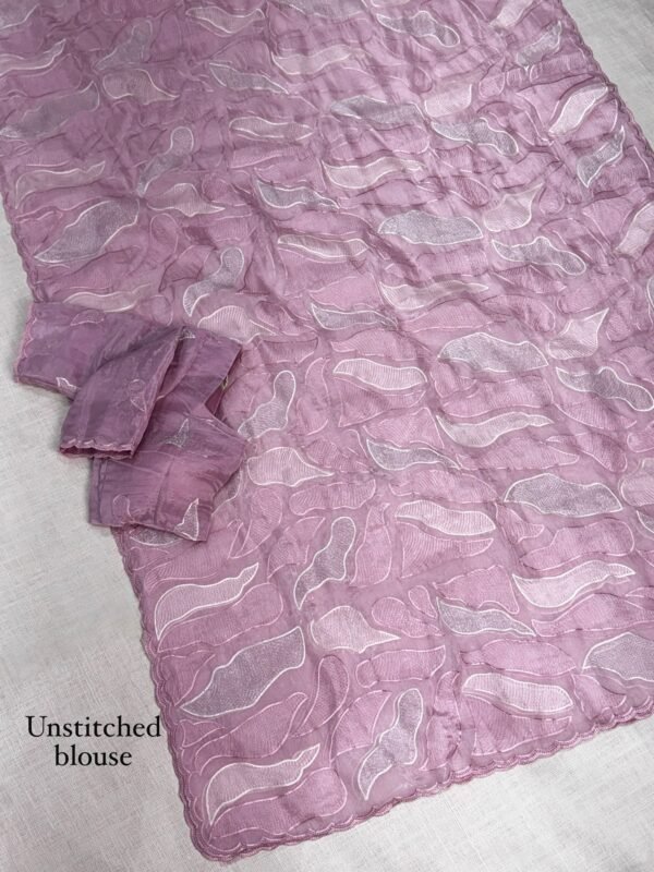 Sukha 003- chandi silk Organza Saree with Embroidery