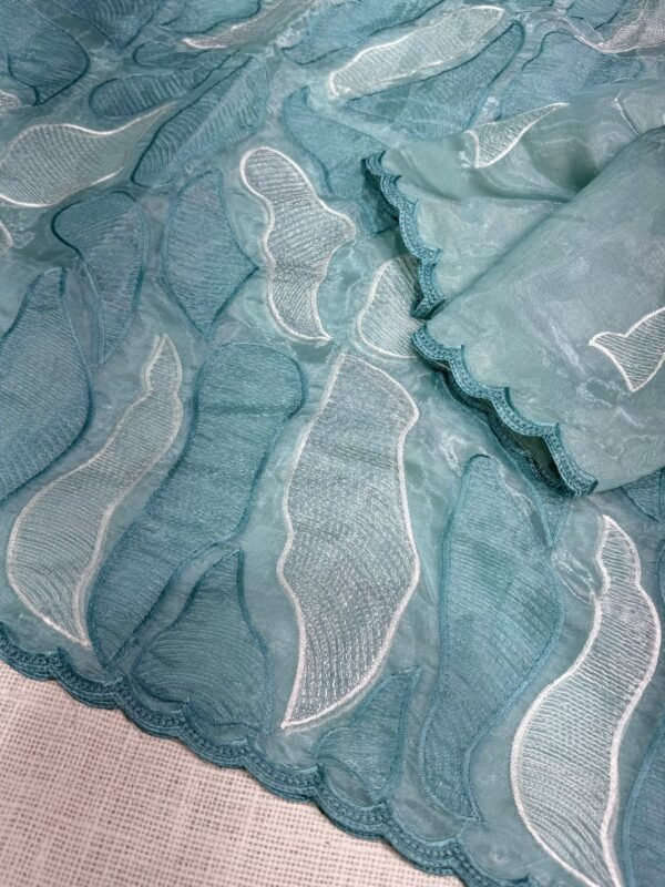 Sukha 004- chandi silk Organza Saree with Embroidery