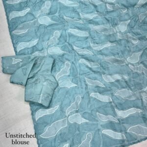 Sukha 004- chandi silk Organza Saree with Embroidery
