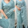 Sukha 004- chandi silk Organza Saree with Embroidery