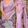 Queen 003 - Blended tussar with corner cutwork and embroidery