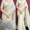 Rani 001- korean tussar with Embroidery and cutwork