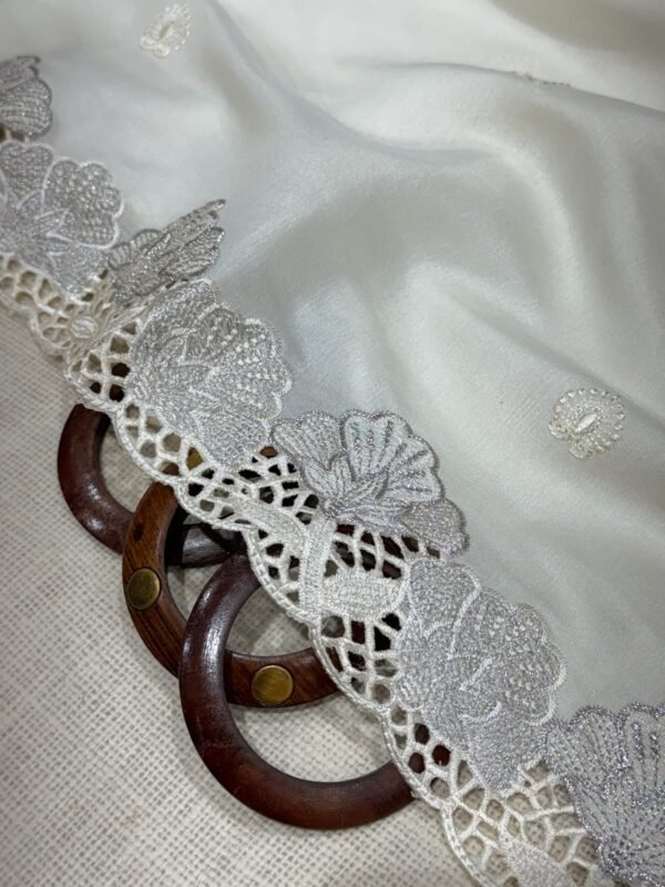 Rani 001- korean tussar with Embroidery and cutwork