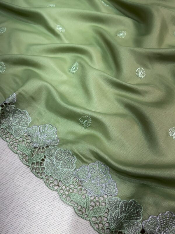 Rani 002- korean tussar with Embroidery and cutwork