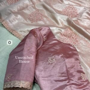Flora 004- Applique floral rangoli silk saree