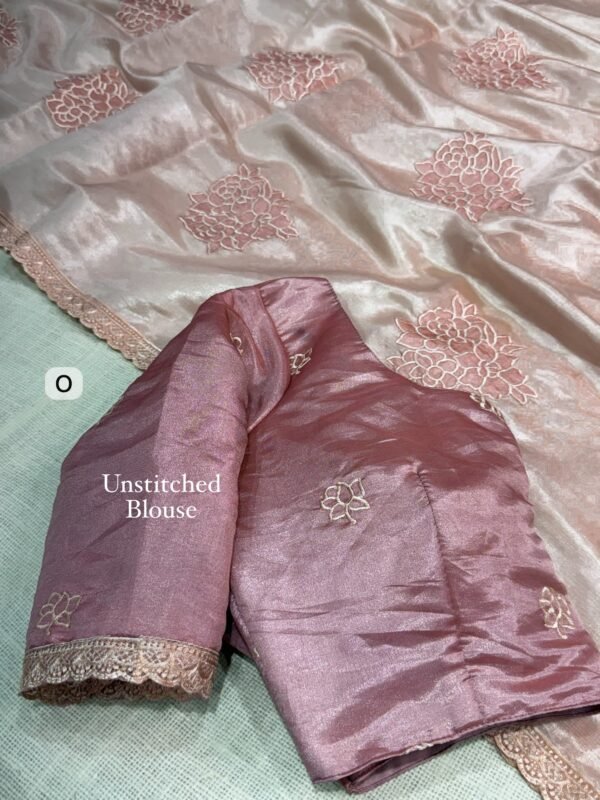 Flora 004- Applique floral rangoli silk saree