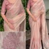 Flora 004- Applique floral rangoli silk saree