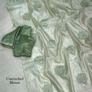 Flora 003- Applique floral rangoli silk saree